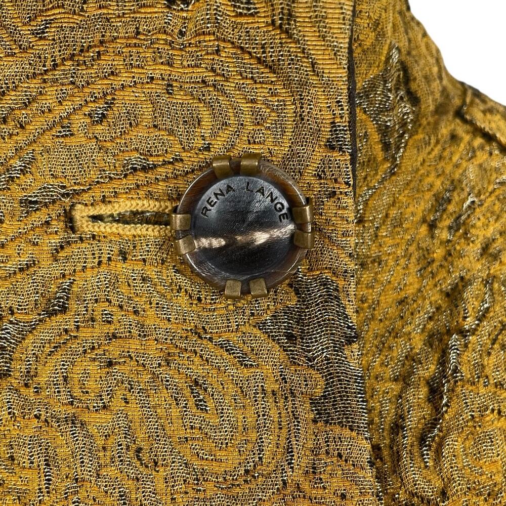 Rena Lange Silk Blend Brocade Paisley Swing Jacket Size Large Lagenlook Artsy - Picture 7 of 13